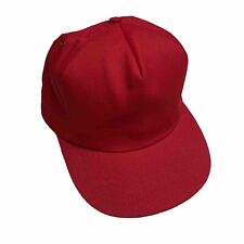 Vintage 90s Red SnapBack Hat Cap Solid Blank Hipster USA Made Streetwear College