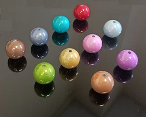 Acrylperlen 8 mm - 22 mm irisierend metallisch rund & oval - Bild 1 von 4