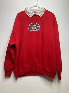 Top Stitch by Morning Star Women Size 2X Vintage Red Christmas Sweatshirt - Picture 1 of 7