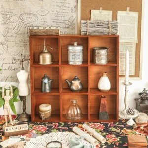 Wooden 9 Cube Storage Display Rack Wooden Cabinet Mugs Crafts Holder Organizer - Picture 1 of 7