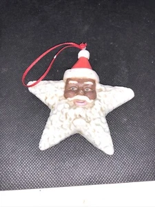 VTG Santa Clause African American Christmas Tree Ornament Bisque Holiday Star - Bild 1 von 8