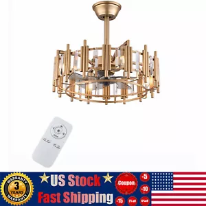 For Bedroom 3 Speed Caged Ceiling Fan with Light 20 Inch Modern Luxury Bladeless - Picture 1 of 12