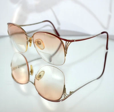 HERMOSAS GAFAS "Monique" marco de metal rojo/plateado vintage 130 mm Foto 1 de 4