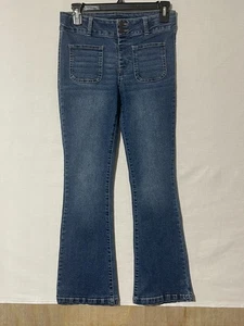 [Excellent] Vanilla Star Girls Size 14 Flare Jeans - Unique Double Front Pockets - Picture 1 of 6