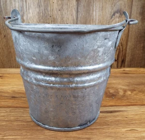 Cubo de metal galvanizado vintage cubo granja arquitectónico nº 4 - Imagen 1 de 4