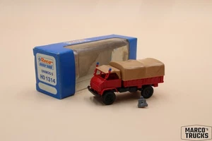 Roco Unimog S flatbed/tarpaulin fire department unprinted No. 1314 /RO596 - Picture 1 of 1