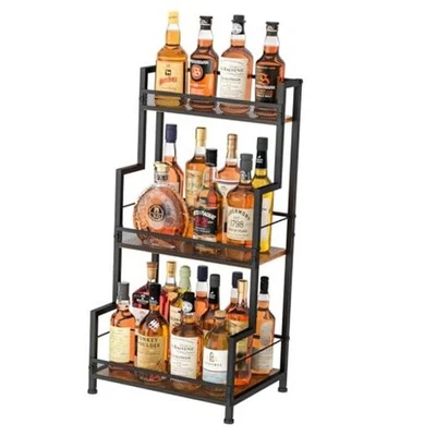 Trapezoid Liquor Stand, 3 Tier Liquor Cabinet, Wine Bottle Display Shelf for  - Image 1 of 4