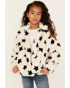 Urban Republic Girls' Star Print Faux Fur Moto Jacket - 5023KVP-145-CHILD - Picture 1 of 4