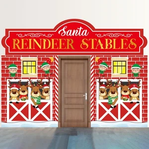 3 Stck. 157 Große Weihnachten Klassenzimmer Türdeko Weihnachten Rentier Stall... - Bild 1 von 6