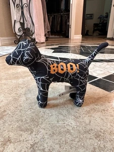 Victoria’s Secret Pink Logo Mini Halloween Spiderweb BOO! Dog Promo Plush VS New - Picture 1 of 7