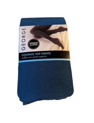 $20 George Princess Blue Opaque Control Top Tights - Image 1 of 2
