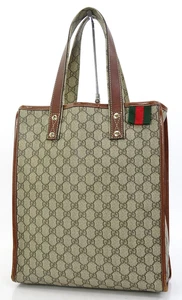 Auténtico Bolso Cartera GUCCI Marrón GG PVC Lona y Cuero Línea Jerez #61939 - Imagen 1 de 23