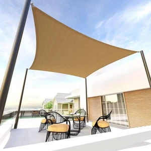 Rectangle 10'x13' Sun Shade Sail,95% UV Blockage Canopy Awning for Outdoor Pa - Picture 1 of 7