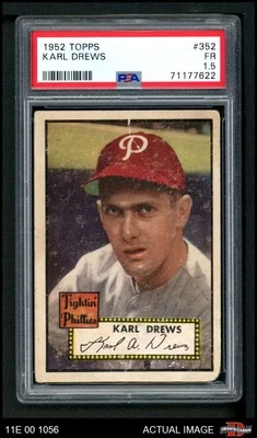 1952 Topps #352 Karl Drews Phillies PSA 1.5 - FAIR - Image 1 of 2