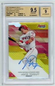Bowmans Best Mike Trout Gold Refractor 2017 automático/50 BGS 9,5 BGS 9 ¡automático! - Imagen 1 de 2