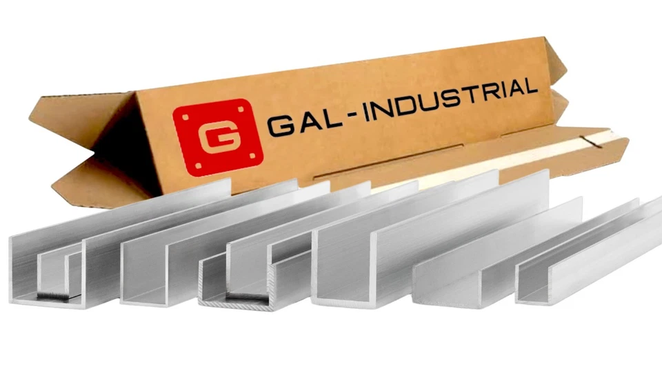 GAL INDUSTRIAL ALUMINIUM U-PROFIL VIELE QUERSCHNITTE ZUSCHNITT NACH MASS 20cm-200cm Alu EN6060