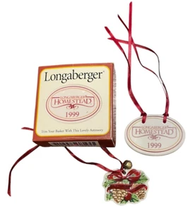 Longaberger 2005 Merry Christmas & 1999 Homestead Basket Tie Ons - Bild 1 von 7