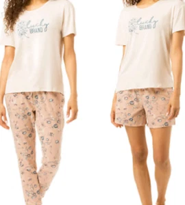 NW TLucky Brand Women's 3-piece Pajama Set Top Pant Short Relaxed Fit Size 2X - Picture 1 of 4