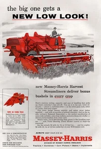 Massey Harris modelo 92 1957 combinación tractor anuncio en color original - Imagen 1 de 1