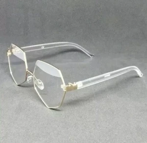 Men’s Women VINTAGE RETRO Style Clear Lens EYE GLASSES Transparent Crystal Frame - Picture 1 of 3