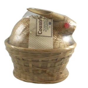 Vintage Paul Marshall Accents Country Farm Animals Wicker Bunny Basket 1982 - Picture 1 of 6