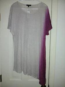 NEW LANE BRYANT Ombre Gray Rose Assymetrical Knit Sweater Tunic Top 18/20 - Picture 1 of 5