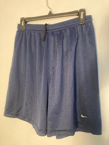 Vintage Nike Youth Shorts Large (12-14) Navy Blue Nylon Mesh Trunks #2105 - Picture 1 of 7