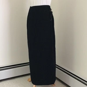 Weekend Max Mara Wrap Skirt Womens 8 Wool Long Blue Italy Made Holt Renfrew - Picture 1 of 15