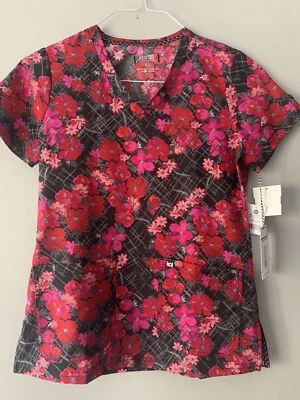 Koi Next Gen Scrub Top Women’s XS Early Energy Brush Floral Stretch Nursing NEW - Image 1 of 4