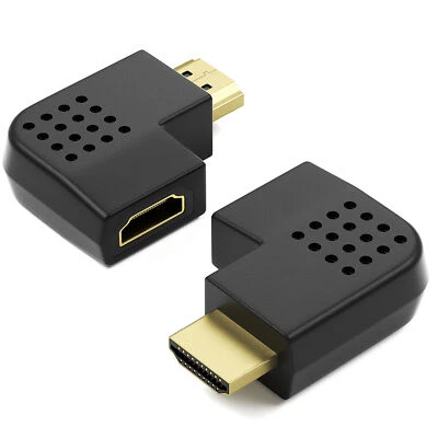 JAMEGA 2x HDMI Winkel Adapter 90 Grad Rechts + Links Flach 4K UHD 2160p Winkelstecker