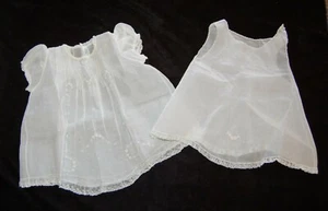 Vintage Sheer White Organdy Baby Dress Slip Pintucks Embroidered 0-6 months #11 - Picture 1 of 2