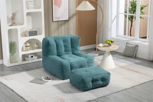 Bean Bag Chair Indoor for Adults Soft Lazy Sofa Lounger Memory Foam Ottoman USA - Picture 1 of 15