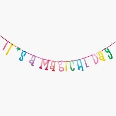 Es un Día Mágico Arco Iris Cumpleaños Banner Fiesta Decoración Foto 1 de 2