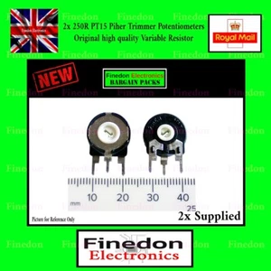 2x Piher PT15 15mm Trimmer Potentiometer Vertical 250R Variable Resistor PCB - Picture 1 of 1