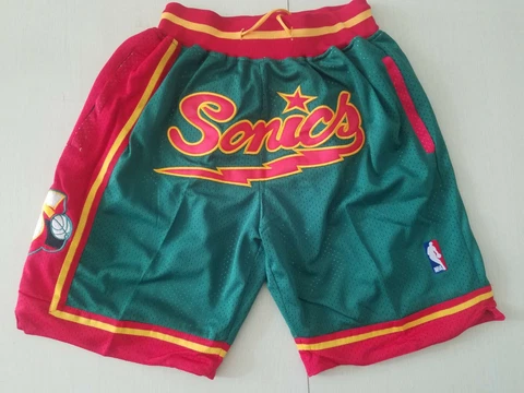 New Seattle Supersonics Retro Green Men Basketball Shorts Size:S-XXL Cover