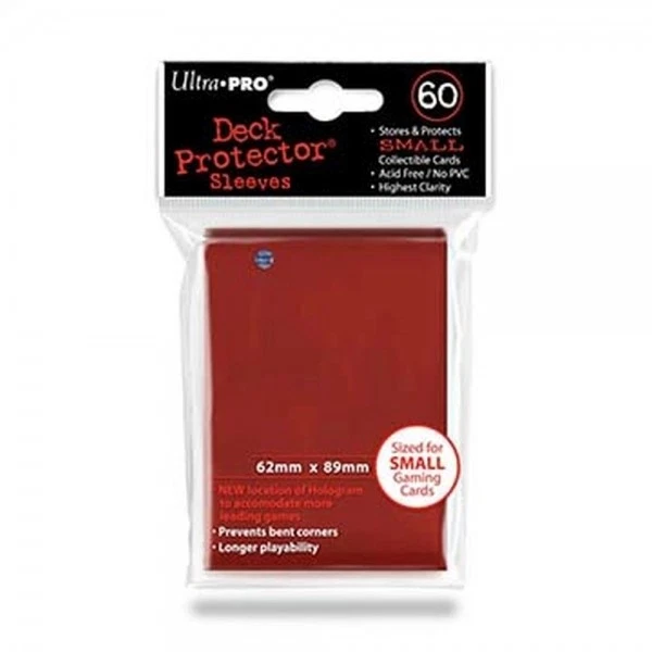 Ultra Pro Small Deck Protector Sleeves Card Size Red 60ct 62 X 89mm