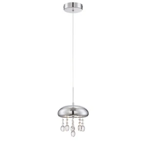 Lite Source Andrea 1 Lt LED Pendant, Chrome Metal Shade, Crystals - LS-19590 - Picture 1 of 1