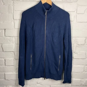 Michael Kors Jumper Mens Size UK M Blue Cashmere Blend Full Zip Up Long Sleeves - Picture 1 of 6