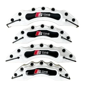 4x Brake Caliper Cover White for Audi S-Line A3 A4 A6 A5 C5 C6 C7 C8 C9 Q8 - Picture 1 of 5