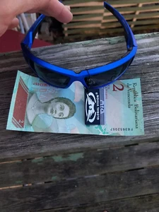 Motorcycle Blue Glasses Sunglasses Padded Venezuela Bolivar Foreign Currency B22 - Picture 1 of 13
