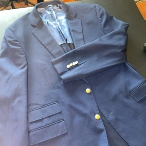 Blazer Brooks Brother Regent Fit Marlane lana elasticizzato blu navy bottoni oro 44R $498 - Foto 1 di 23