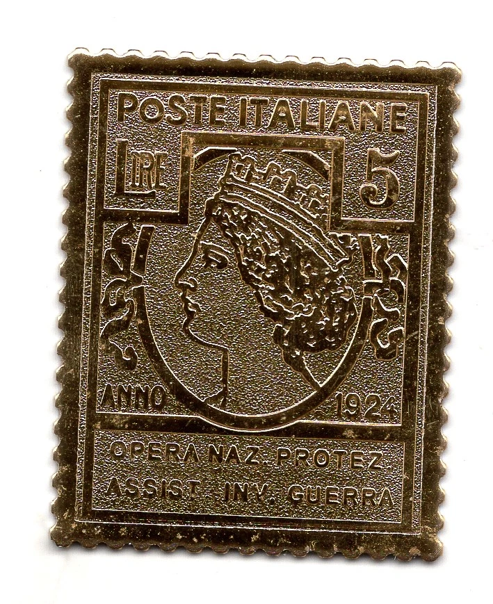 Ópera Parastatali Naz. Prot. Assist. Inv. War Lire 5 reprodução em folha de ouro - Imagem 1 de 1