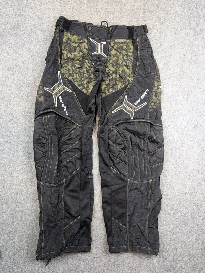 Pantalones de paintball invertidos adultos grandes 29-40 negros camuflados rodillas acolchadas cintura ajustable Foto 1 de 4