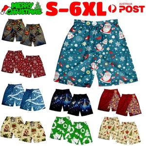 Mens Christmas Shorts Santa Claus Breathable Casual Hawaiian Beach Summer Pants - Bild 1 von 20