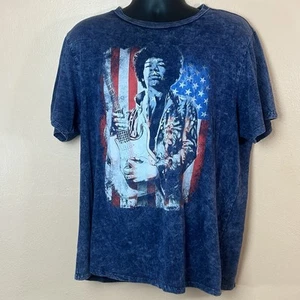 Karl Ferris Collection Jimi Hendrix Blue American Flag Graphic T-Shirt 2XL - Picture 1 of 4