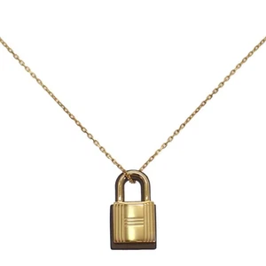 HERMES Halskette gold/braun Vaux Swift/Metall Damen - Bild 1 von 11