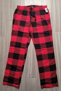 Old Navy Red Buffalo Plaid Flannel Pajama Pants Mens Size L Tall NEW Holiday - Picture 1 of 7