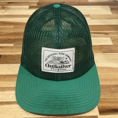 Gorra de camionero Quiksilver malla verde Snapback Surf Logo parche gorra OSFM ajustable Foto 1 de 4