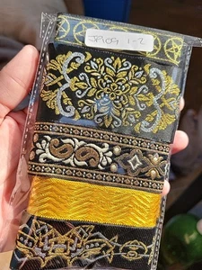 Cinta Jacquard Oro Resto Pack 5 X 1 Yarda Longitudes - Imagen 1 de 2