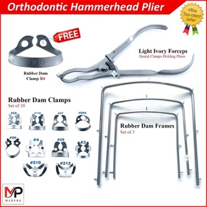 15Pcs Dental Rubber Dam Starter Set CE With Frame Punch & Clamps Instruments - Picture 1 of 5